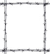 © Paveena - frame made of barbed wire on the white background