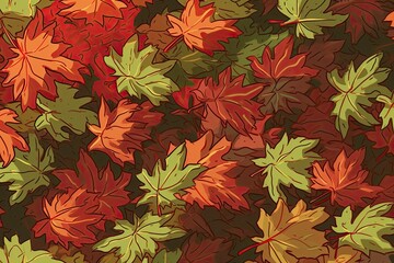 Poster - Fallen Leaves Scattered on the Ground in Autumn. Generative AI