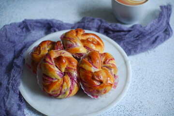 Sweet ube bread