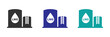 LNG terminal glyph vector icons set