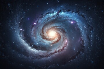 Wall Mural - Milky way galaxy with star and space dust in the universe and deep planet night sky background. Generative AI