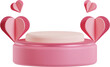 © Tempcraft - 3d podium heart platform, happy valentine pink love display stage illustration
