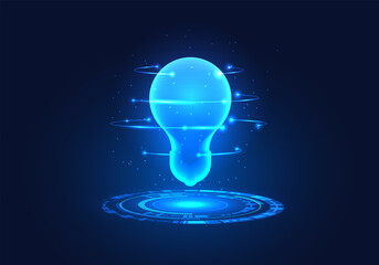 Poster - Light bulb on the top of the technology circle means that smart technology can come in to help support in coming up with new ideas or solving problems using technology as a helper.