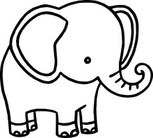 Elephant Coloring Outline