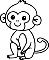 Wall Mural - monkey coloring outline