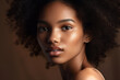 © Cavan Images - AI Generative. African american girl with clean healthy skin, Generative AI