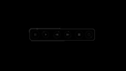 Canvas Print - animated hud infographic element virtual playback bar.