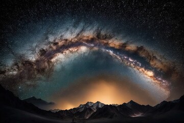 Wall Mural - Milky Way in the night sky. Generative AI
