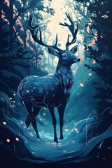 Wall Mural - deer in the forest