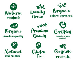 Organic food, natural product, healthy life and farm fresh for food and drink promotion.