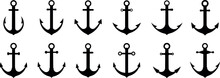 Anchors Icon Set. Nautical Signs. Vector Illustration