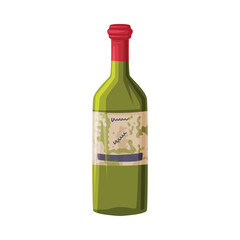 Glass of Georgian Wine in Bottle as Cultural Symbol and Country Attribute Vector Illustration