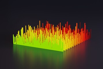 Poster - abstract shapes in the form of bar graphs in random values. financial and business concept, presenti