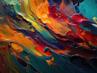 Wall Mural - Colorful abstract painting with lots of colors