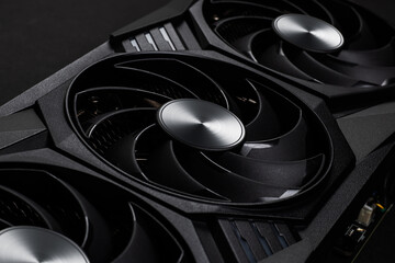 Poster - Video graphics card coolers. Gpu background close up