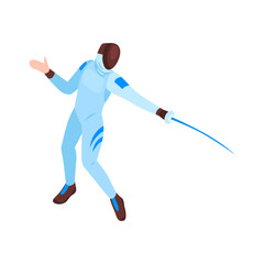 Wall Mural - Isometric Fencer Illustration