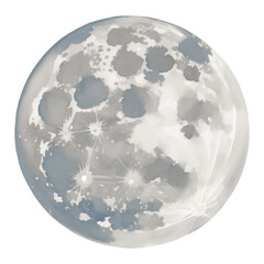 full moon isolated hand drawn painting illustration