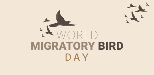 Wall Mural - World Migratory Bird Day. Template for background, banner, card, poster. vector illustration.