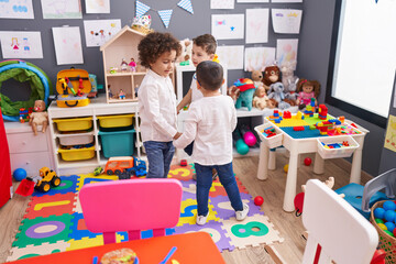 Poster - Group of kids students dancing at kindergarten