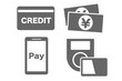 クレジット、現金、Pay、電子マネーのアイコン集