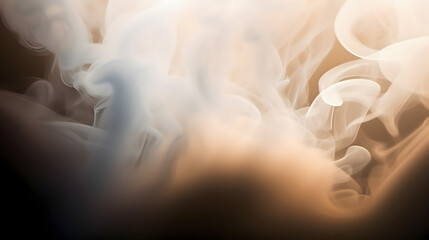 Wall Mural - Beautiful abstract light background with puffs of ivory smoke with interesting dramatic backlighting