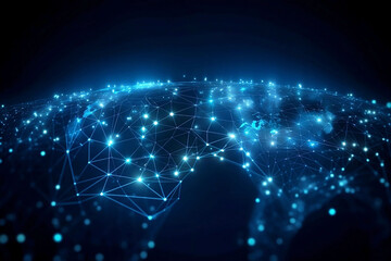 Wall Mural - blue earth map glow light background illustration