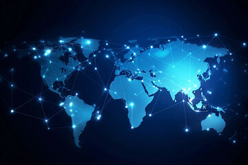 Wall Mural - blue earth map glow light background illustration
