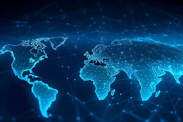 Wall Mural - blue earth map glow light background illustration
