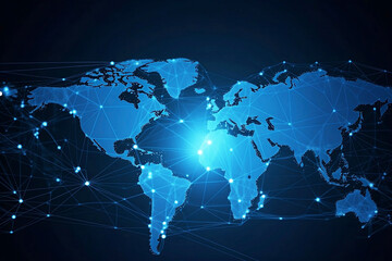 Wall Mural - blue earth map glow light background illustration