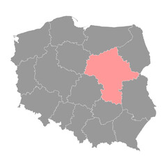  Masovian Voivodeship map, province of Poland. Vector illustration.