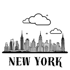 Wall Mural - New York skyline silhouette vector design