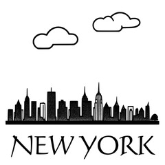 Wall Mural - New York skyline silhouette vector design