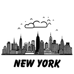 Wall Mural - New York skyline silhouette vector design