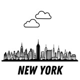 Fototapeta Las - New York skyline silhouette vector design