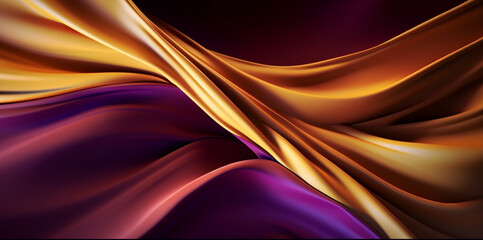 Silk cloth waves abstract background. Silk, fabric smooth texture background, or elegant wallpaper design, suitable for presentation. 3D rendering. AI-Generated.