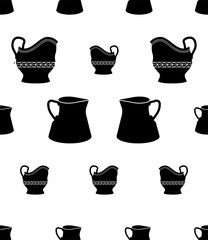 Canvas Print - Milk Jug Icon Seamless Pattern, Milk Container