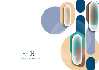 Poster - Overlapping geometric shapes and circles. Stylish trendy techno design background for business or technology presentations, internet posters or web brochure covers. Vector