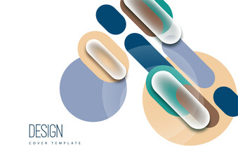 Poster - Overlapping geometric shapes and circles. Stylish trendy techno design background for business or technology presentations, internet posters or web brochure covers. Vector