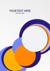 Poster - Colorful overlapping circles, modern abstract composition with shadows and text. Geometric background.
