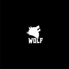 Sticker - Wolf head logo icon isolated on dark background