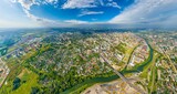 Fototapeta Na ścianę - Tula, Russia. Historical center with the Kremlin. Panorama of the city. Summer. Aerial view