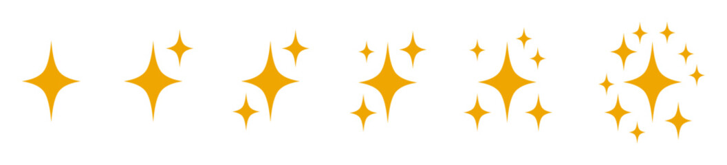 Wall Mural - stars set icons logo, social media stories icon, different sparkle star shapes icon collection, rati