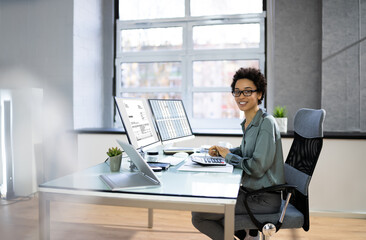 Poster - Business Accountant Calculating Tax Invoice