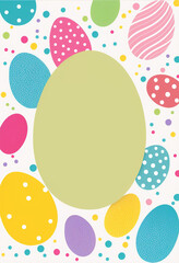 Poster - 2d flat colorful Easter invitation card white background,Generative AI