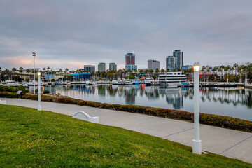 Sticker - The Long Beach skyline from Shoreline Aquatic Park