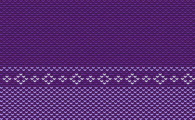 Wall Mural - Crochet pattern, Vector cross stitch Nordic background, Knitted ethnic illustration ornate style, Purple pattern geometric abstract, Design for textile, fabric, backdrop, digital print, sweater