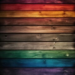 Rainbow wooden planks background. Rainbow wood texture. Colorful wooden texture.  Wood plank background.