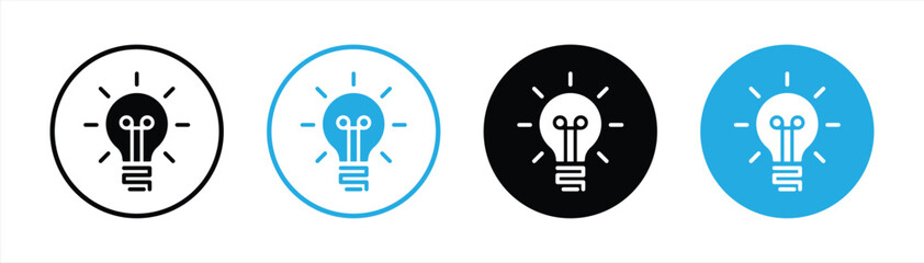 Poster - light bulb icon set. lamp idea icon symbol sign collections, vector illustration