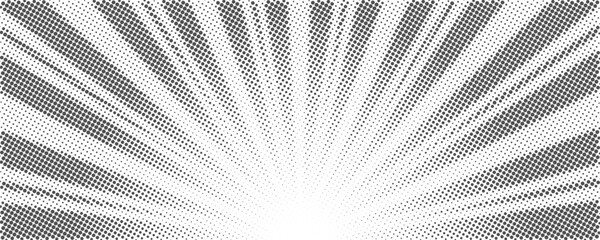 Poster - Sun rays halftone background. White and grey radial abstract comic pattern. Vector explosion abstract lines backdrop