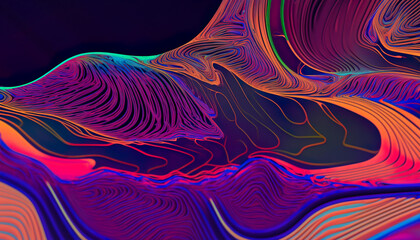 Wall Mural - Abstract Topographic Background - Generative AI